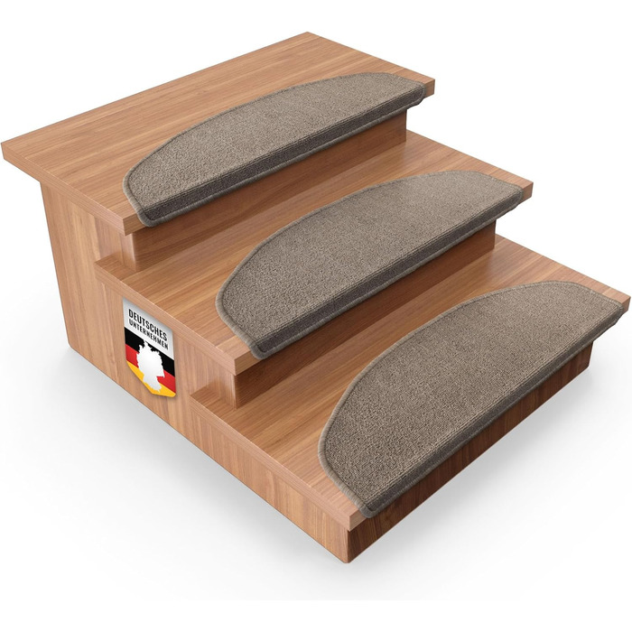 Килимок для сходів Floordirekt 15 шт. (65x23 см, напівкруглий), колір: коричневий