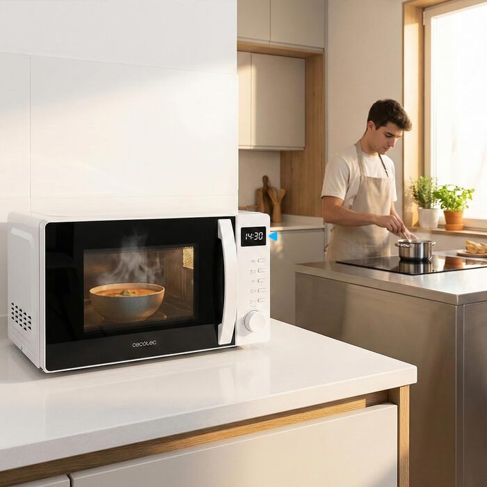 Мікрохвильова піч Cecotec Proclean 5105 біла, 20л, з грилем, технологією 3DWave та функцією розморожування