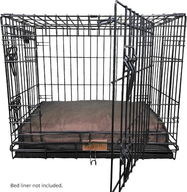 Ортопедичне ліжко для собак Ellie-Bo з Memory Foam, чорне, вологостійке, для клітки 76 см, розмір M (M - 71 x 48 x 6 см), коричневе, вологостійке
