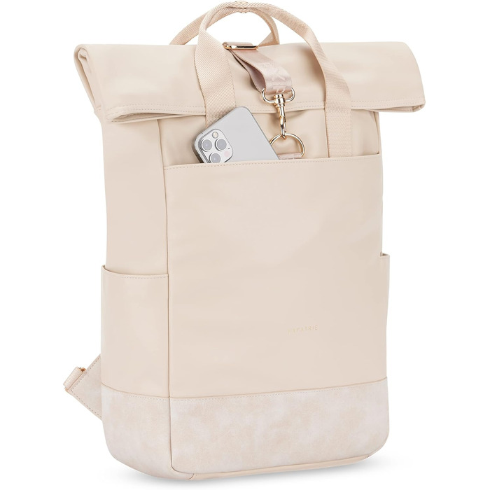 Жіночий рюкзак Expatrié Adele - Rolltop для університету, роботи, велосипеда. Елегантний, великий, водонепроникний (Бежевий)