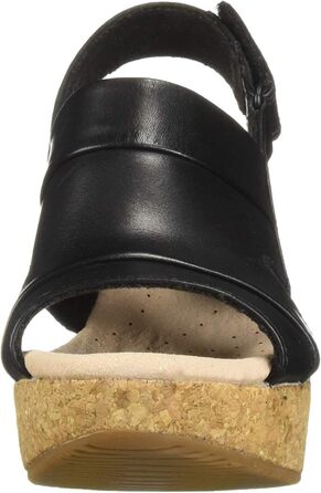Босоніжки Clarks Annadel Eirwyn на танкетці, шкіра, чорні, широка колодка 44 EU