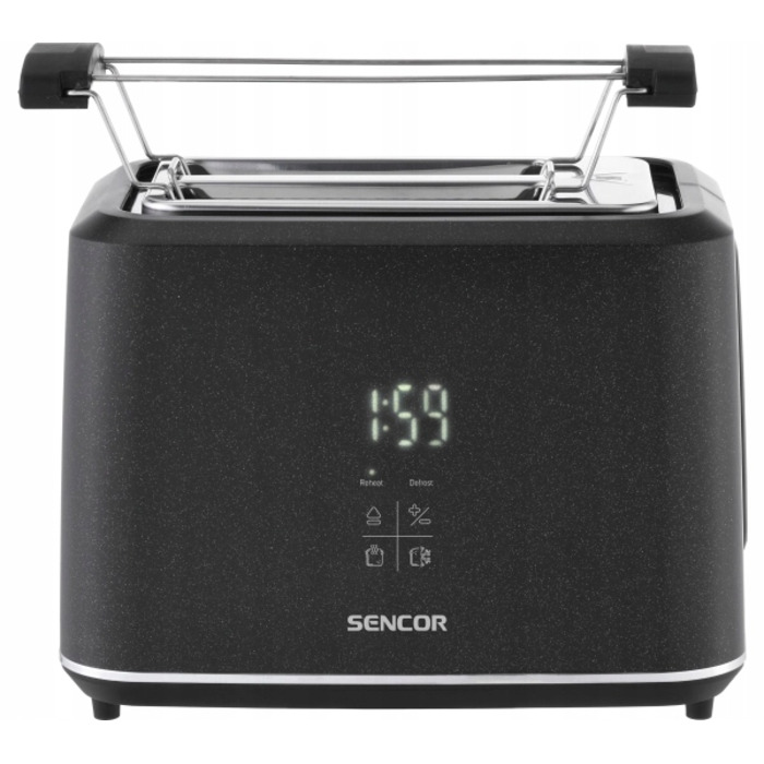 Тостер Sencor STS 0600BK, 1080 Вт, чорний (решітка для булочок, функція розморожування, 2 слоти)