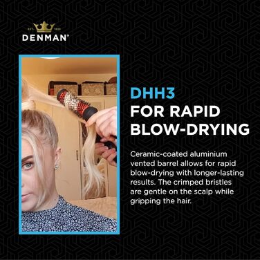 Щітка для укладки волосся Denman Thermo Ceramic Hourglass - термощітка для створення локонів, об'єму та підйому коренів (DHH3EORG)