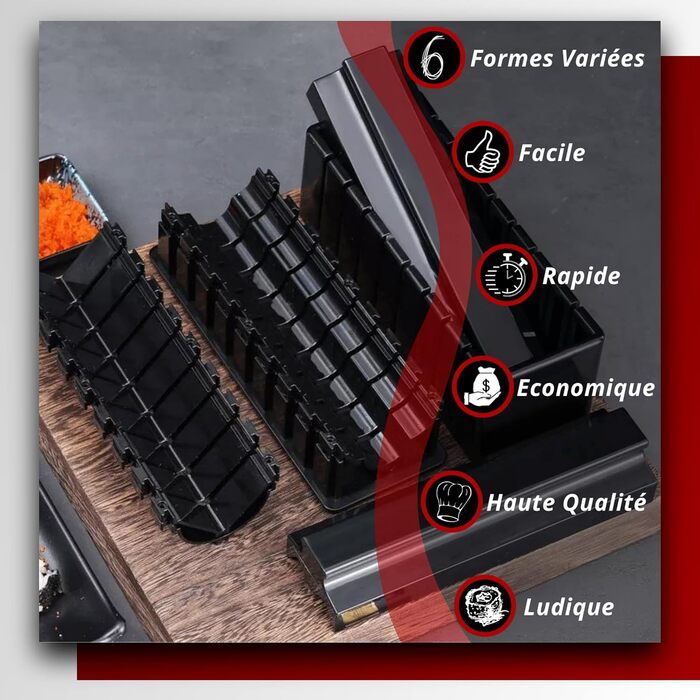 Набір для приготування суші 10-ти частинний з рецептами та відеоінструкцією | Мати, бамбукова мати, інструмент для суші та макі | Ідеальний подарунок