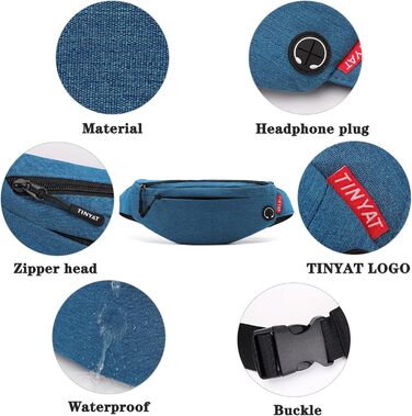 Поясна сумка TINYAT для туризму та спорту сірого кольору, T201 (зелений/2003)