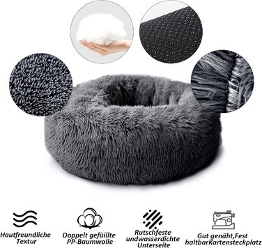 CALIYO Крісло-гніздо для собак та котів, середнього розміру, 70 см, темно-сірий