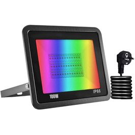 RGB LED прожектор 100 Вт для вулиці, водонепроникний IP68, 16 млн кольорів, 20 режимів, смарт керування, ландшафтне освітлення для саду