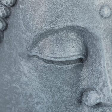 Relaxdays XL Buddha Figure Sitting, 50 cm tall, Feng Shui, Outdoor, Garden Decoration Figure, large Zen Buddha Statue, light grey