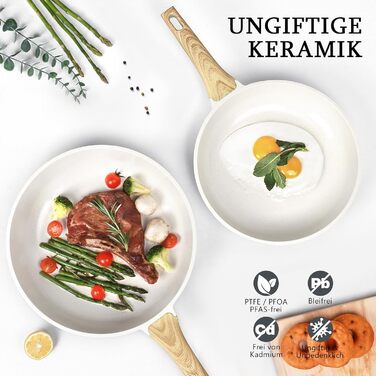 Гіпп Сковорода керамічна 24 см з антипригарним покриттям, для всіх типів плит, без PFOA/PFOS, біла