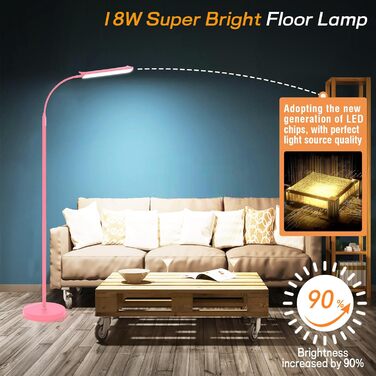 LED-стельова лампа Marctronic для вітальні, регульована яскравість, 18W, 1800LM, з пультом та сенсорним керуванням, проста установка, для офісу, спальні (рожева)