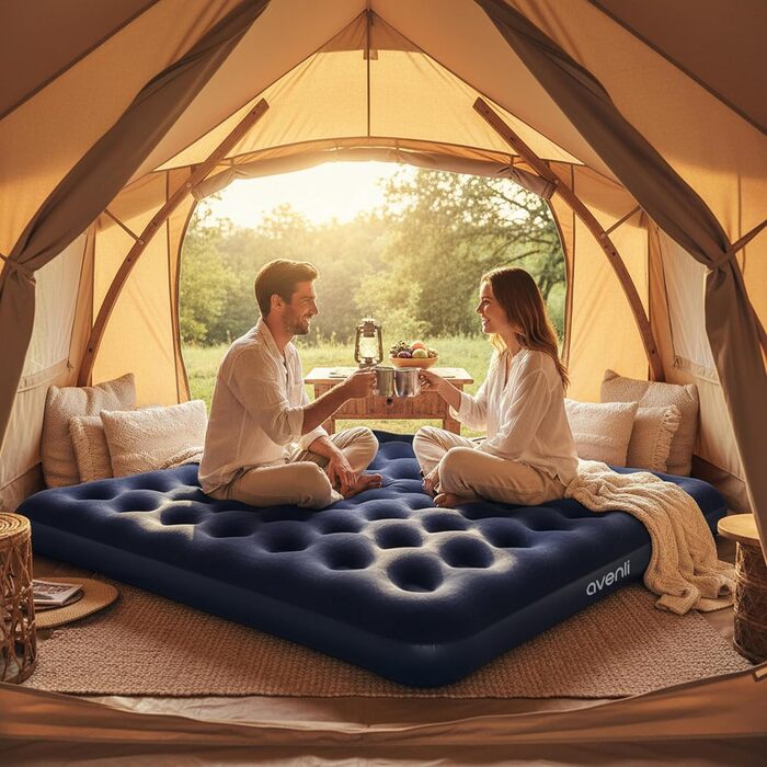 Надувний матрац для кемпінгу та дому AVENLI на 2 особи (203x183x22 см)