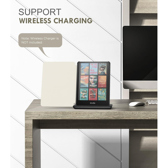 Чохол MoKo для Kindle Paperwhite 12th Gen (2024) та Kindle Colorsoft Signature Edition (2024), PU-захист, авто-сон/пробудження, PC-кришка, квітковий дизайн на білому тлі