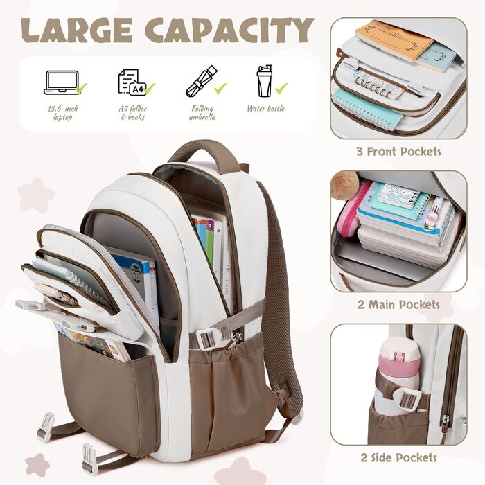 Набір шкільних рюкзаків для дівчаток Lässig: 3 шт. (рюкзак, пенал, ланчбокс) для 2-5 класів. Коричневий