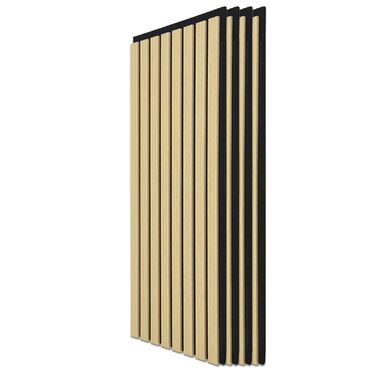 Акустичні 3D-панелі Art3d для звукоізоляції (дуб), деревний шпон з фетровою підкладкою, 60x30 см, набір 4 шт. — звукопоглинаючі панелі для офісу, студії та вітальні