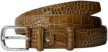 Чоловічий шкіряний ремінь Pasquale Cutarelli з крокодиловим візерунком (90 см, тауп)