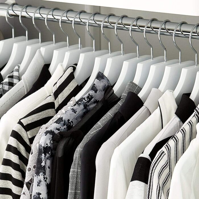 Вішалка для одягу Evolluxi Lotus з масиву дерева, для сорочок та курток, 360° обертання, ретро дизайн (білий, 8 шт.)