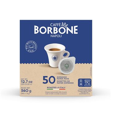 Кавові пади Caffè Borbone Blaue Mischung (Синя суміш), сумісні з ESE системою, 44 мм, 50 шт, біорозкладні