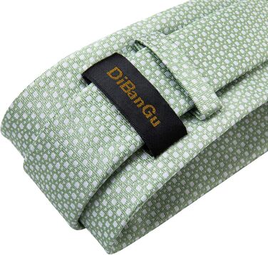 Набір краваток чоловічий DiBanGu з шовковим смугастим та клітинчастим візерунком, з кишеньковим хустинкою, краватковою блискавкою та запонками, для весілля та офіційних заходів, салатовий