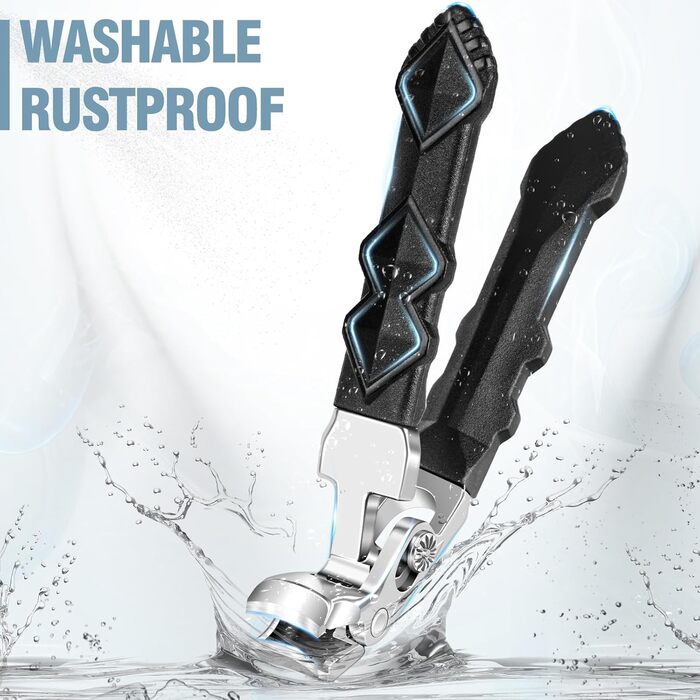 Кусачки для нігтів для літніх людей з товстими нігтями, кутовий наголовок, широкі кусачки для великих пальців ніг, широке захплення, кусачки для товстих пальців ніг, гострі кусачки для чоловіків/жінок (чорні кусачки для нігтів)