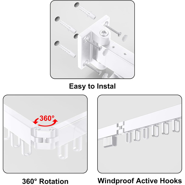Висувна сушарка для білизни настінна з гачками. Компактна сушарка для балкона, білизни, ванної кімнати, спальні (Білий, 2 розкладні полиці, Білий)