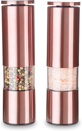 Набір з 2 мельниць для спецій Echtwerk: сіль та перець з нержавіючої сталі, ручний млин, керамічний механізм, мідна серія