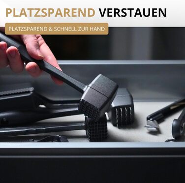 Молоток для м'яса Westmark Robusto-spezial Black Edition, алюміній, 21.5 см, сріблястий