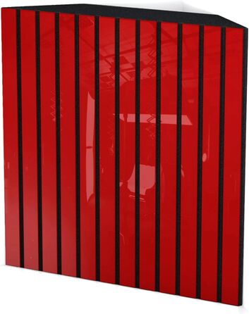 Набір акустичних басових пасток для кутів, 4 шт, 50x50x10 см, червоний глянцевий пластик — звукопоглинаючі панелі для студії звукозапису та шумоізоляції