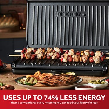 George Foreman 25800 Large Grill with Grill Plate, Cooktop & Toaster - Fast Heating & Easy Cleaning