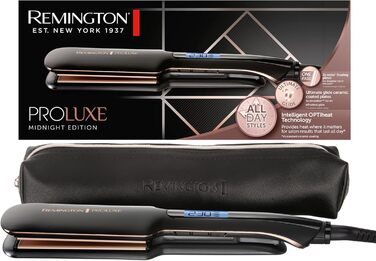 Випрямляч для волосся Remington Proluxe S9150B: широкі керамічні пластини, технологія OPTIheat, цифровий дисплей