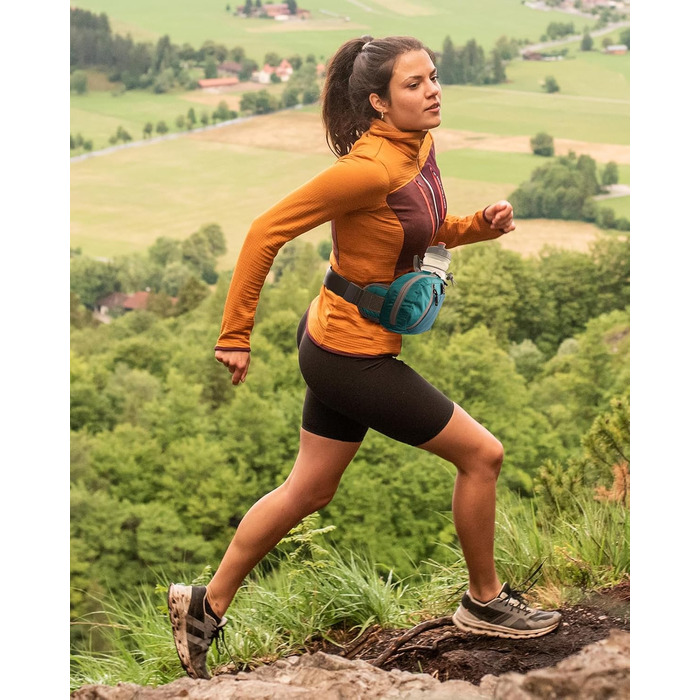 WATERFLY Поясна сумка на пояс для чоловіків та жінок з тримачем для пляшки: спортивна, стильна, для бігу, прогулянок, тренувань з собакою, подорожей. (Турквіс)