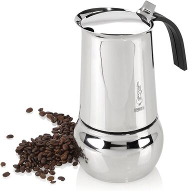 Кавоварка Bialetti Kitty з індукційним дном, нержавіюча сталь, на 10 чашок, срібляста