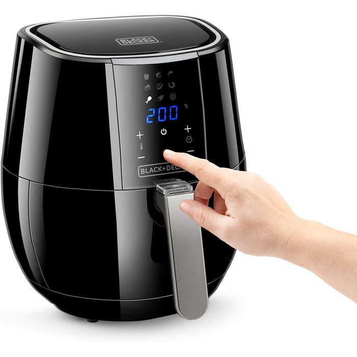 Фритюрниця BLACK+DECKER BXAF6500E, 1600W, 3.5л, 8 програм, з вікном, 80-220ºC