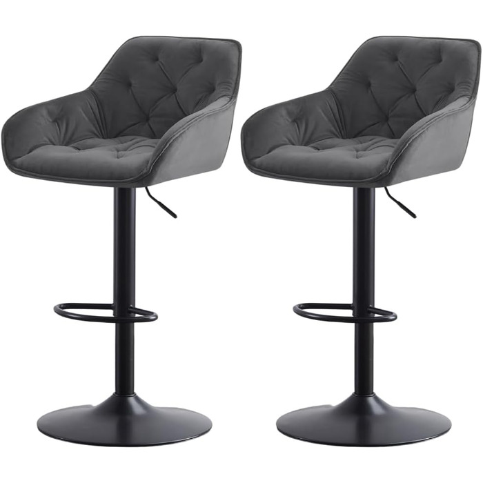 JaHECOME Adjustable Bar Stools Set of 2 - Grey Backrest Counter Height Stools for Kitchen Bar
