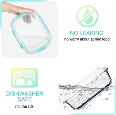 Набір скляних контейнерів для зберігання їжі MCIRCO 1040 мл (5 шт.) з герметичним силіконовим кільцем | Контейнери для їжі, Meal Prep