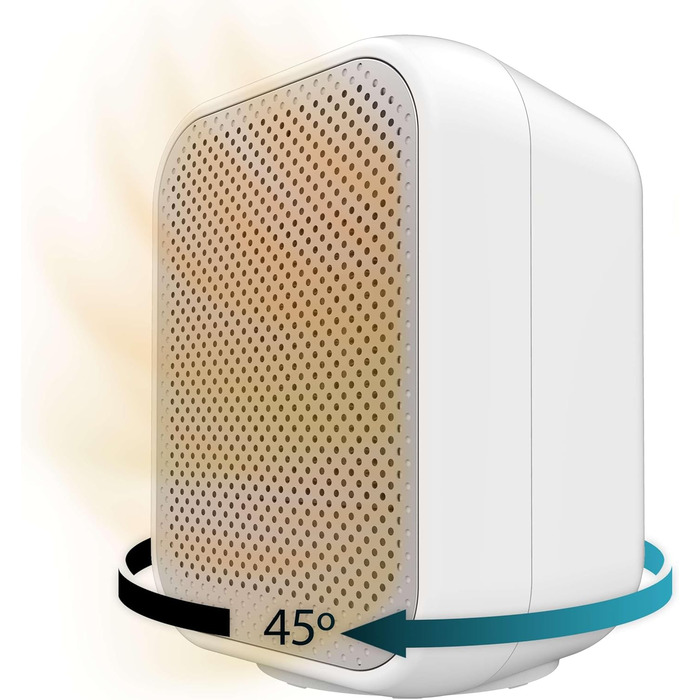 Керамічний обігрівач Cecotec Ready Warm 6100 з обертанням. Керамічний нагрівач з коливанням, режими тепла та холодного повітря, 3 режими роботи, регульований термостат, захист від перекидання, 20 м², білий, 1500 Вт