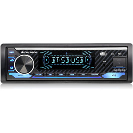 Автомагнітола Caliber 1DIN Bluetooth DAB+/FM, 4x100Вт, USB/MicroSD, 2.1A зарядка, AUX-in, hands-free, зовнішній мікрофон, RCA вихід, підсвічування, підтримка MP3/WMA/APE/FLAC/AAC