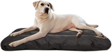 Матрац для собак, лежанка для собак великих, середніх та маленьких порід - вологостійкий килимок для собак, м'який лежак з піни, для вулиці та дому - 90x60x8 см (R2(100 x 70 см), чорний)