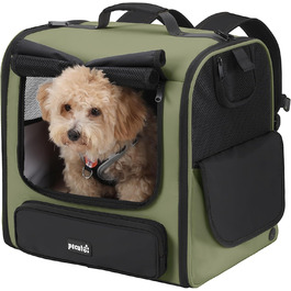 Pecute Рюкзак-переноска для котів та маленьких собак, темно-зелений. Зручний, вентильований, для подорожей, хайкінгу та кемпінгу