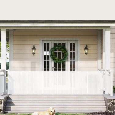 Захисний бар'єр для дитячих воріт, розтяжний 0-150 см, для дітей, котів та собак, для внутрішнього та зовнішнього використання (700 см/Білий)