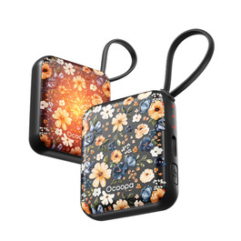 Електричні грілки для рук Ocoopa 2 шт. з акумулятором 4000mAh, USB, 3 режими нагріву до 52°C, для жінок, зимові подарунки, для катання на лижах, подорожей та активного відпочинку, UT5 Nano Wiesengeflüster (Ocoopa x Künstleredition)