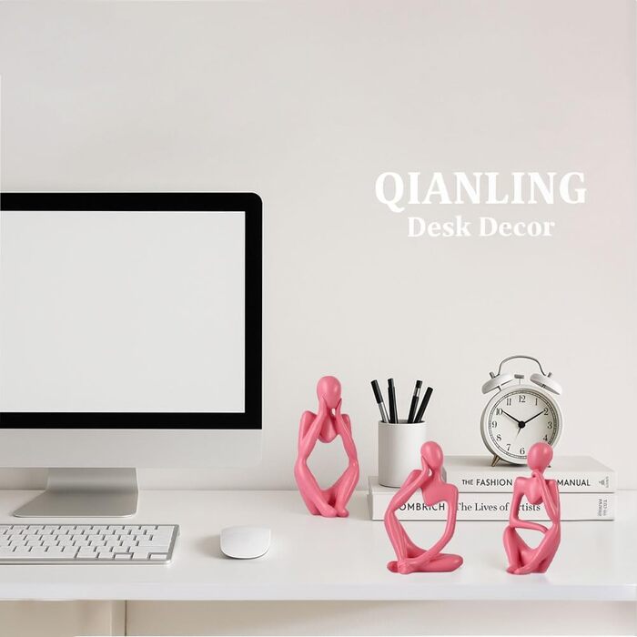 Набір керамічних ваз – 3 шт. Вази в стилі фермерського дому, декор для дому, вітальні, столу, каміну та входу (Рожевий)