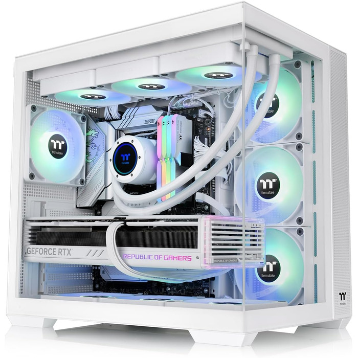 Корпус Thermaltake View 380 TG ARGB Mid-Tower – білий, з двома камерами, USB-C, підтримка радіатора 360мм, 4 вентилятори ARGB