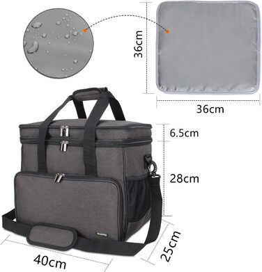 Сумка для собак Teamoy: переносна сумка для корму, ласощів, іграшок та інших речей. Ідеальна для подорожей, кемпінгу та прогулянок (Велика, чорна)