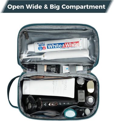 Чоловіча дорожня косметичка ECOHUB, водонепроникна, з відділенням для сухого та мокрого одягу, зелена (L)