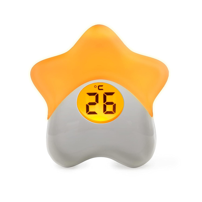 Purflo Starlight Color-Changing Baby Room Thermometer, USB Rechargeable, Digital Temperature Monitor for Indoor and Children's Rooms, one of your baby essentials.