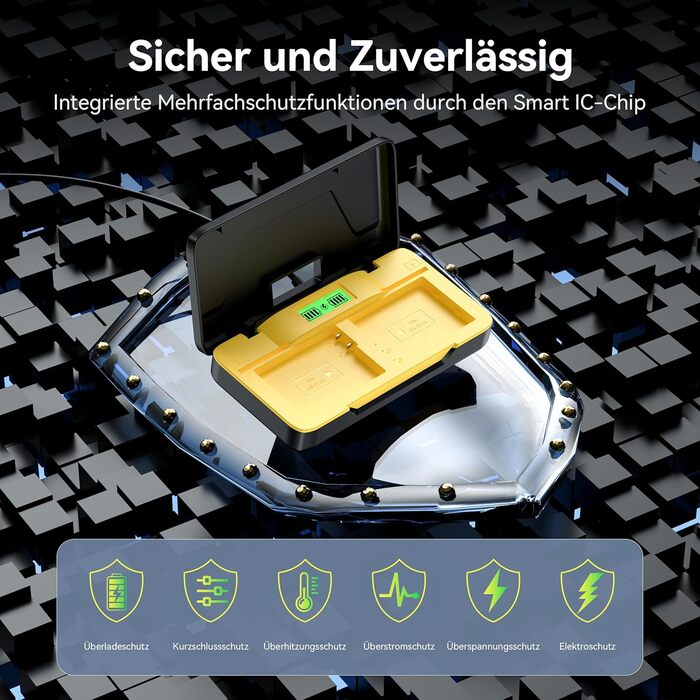 Зарядний пристрій ENEGON EN-EL14 20W з подвійним акумулятором, швидка зарядка, сумісний з Nikon D3100-D3500, Coolpix P7000, P7100, DF, LCD-дисплей