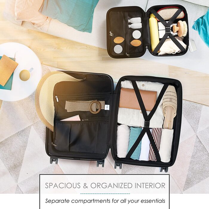 Міцний валіза на колесах з обертовими колесами, легка сумка-переноска, косметичка, 50,8 см, ручна поклажа 22 дюйми, рожевий колір