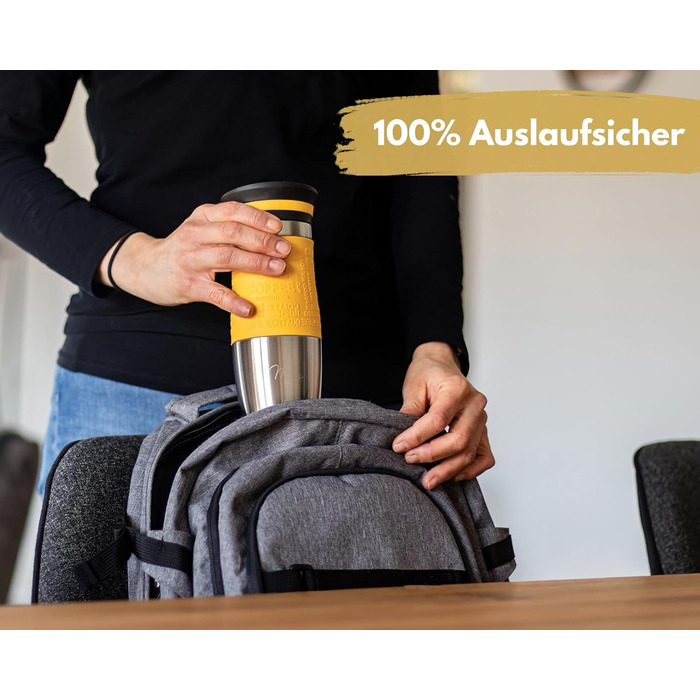 Термокружка Milu для кави з собою 370 мл, 450 мл, з нержавіючої сталі, подвійні стінки, ізоляція, без витоку, автокружка, термокружка, travel mug (Mango, 370 мл)