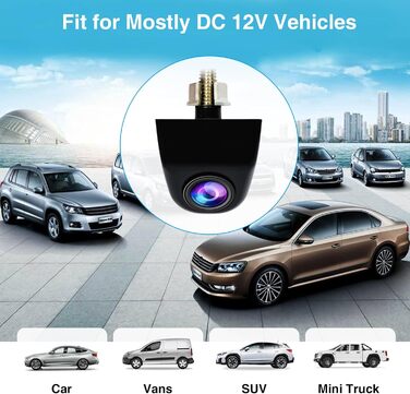 Автомобільна HD камера заднього виду PARKVISION, 142° широкий кут, нічне бачення, металевий корпус, паркувальні лінії, чорна