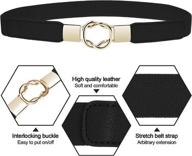 Жіночі тонкі ремінні EAONE (5 шт.) - золотий/чорний/білий/червоний/темно-синій